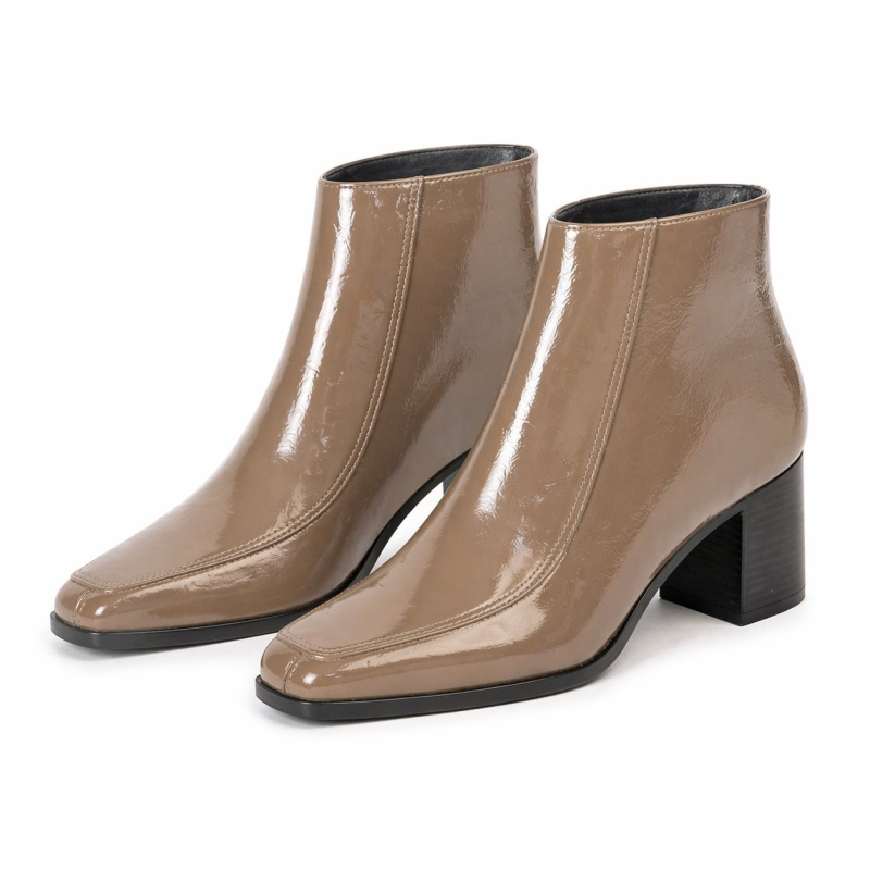 BOTA COURO PILICA TERRACOTA/BICO QUADRAD