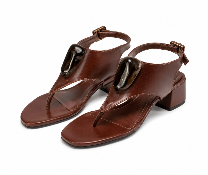Sand Toe Sandal Adorno Em Pedra /Couro C