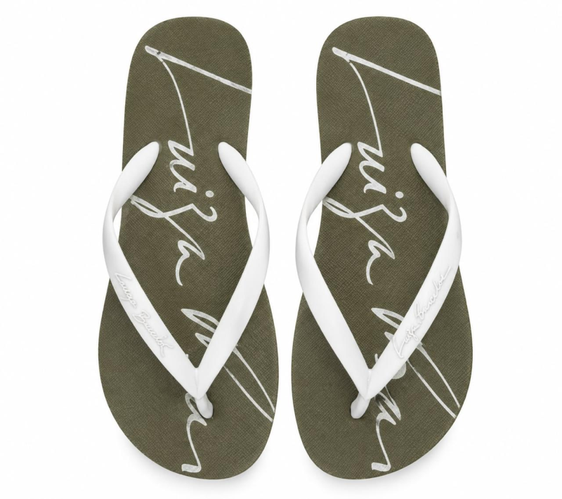 Chinelo Borracha/Verde Oliva/Tira Off Wh