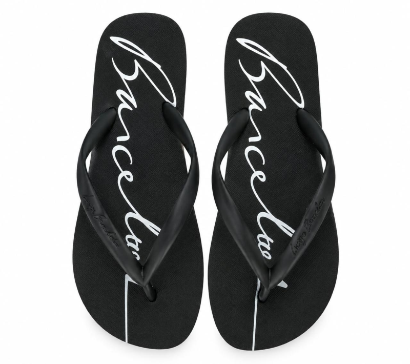 Chinelo Borracha Preto/Escrita Bco Luiza