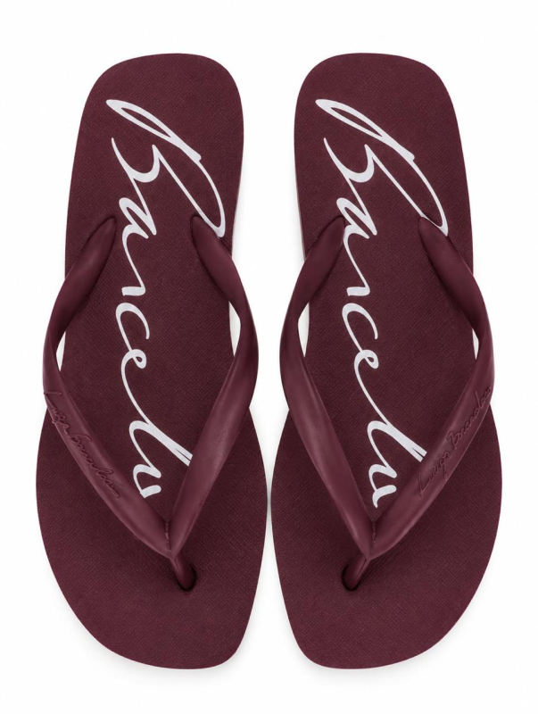 Chinelo Borracha Bordo/Escrita Preto Lui