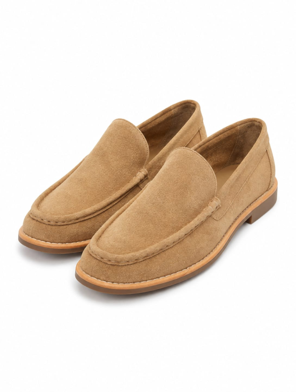 Mocassim Camurça Fendi/Solado Borracha B