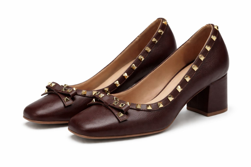 Scarpin Bico Quadrado Salto Bloco Médio