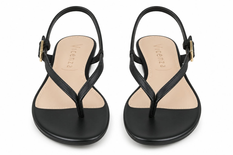 Sand/Rast Salome /Couro Preto/Fivela Our